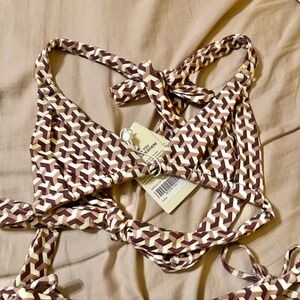 MONDAY SWIMWEAR- Palma top husk geo (size petite)